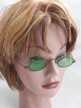 Early 1800s Antique Wire Sunglasses Steampunk Olive Green Lens non-prescription! - £97.74 GBP