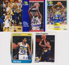 Indiana Pacers Signed Lot of (5) Trading Cards - Davis, Sanders, Fleming - $9.99