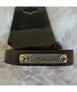 Leather &quot;Reimagine&quot; Adjustable Rope Bracelet Stainless Men Women Ankle - $10.99