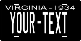 Virginia 1934 License Plate Personalized Custom Auto Bike Motorcycle Moped Tag - £8.66 GBP+
