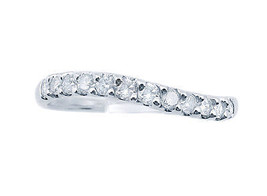 10k White Gold Diamond Curved Design Women&#39;s Band  - $199.00