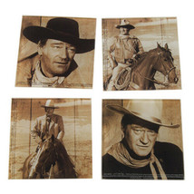 John Wayne Western Photo Images 4 Piece Set of Glass Coasters, NEW SEALED - $11.64
