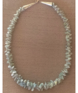 Handmade Designer Necklace Aquamarine Beaded Kumihimo - $26.99