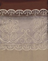 Beautiful Elegant EMBROIDERY 2 Panel Curtain Set "SHERRY"-CHOCOLATE BROWN & GOLD - $59.94