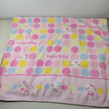 Hello Kitty Towel 38” x 21&quot; Pink Adorable  Polka Dots Cat Kitty - £4.78 GBP