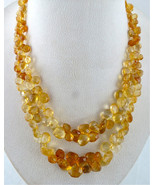 Natural Citrine Beads Heart Drop 2L 424 Ct Gemstone High Fashion Necklace - €371,35 EUR