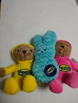 Peeps Candy Plush 2 Bears Pink Yellow &amp; Blue Peeps Bunny NWT Easter Vale... - £39.32 GBP