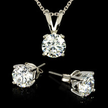 3-Piece Set: 3 Carat Total Weight Simulated-Diamond Necklace &amp; Earrings - $18.99