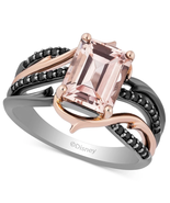 Enchanted Disney Villains Morganite & Black Diamond Maleficent Silver Ring   - $178.70 CAD