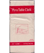 NEW Peva Table Cloth 54&quot; x 108&quot; (137cm x 274cm) - BEIGE - £4.74 GBP