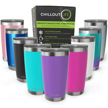 Stainless Steel Tumbler with Lid and Straw - Purple by Chillout Life for... - $22.12