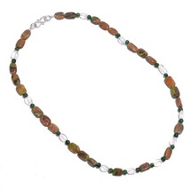 Natural Unakite Crystal Aventurine Gemstone Mix Shape Beads Necklace 17&quot; UB-6900 - £8.59 GBP