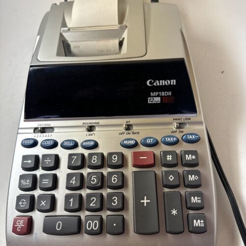 Canon MP18DII Desktop Printing Calculator w 12 Digits / 2 Color Print Tested - $26.17