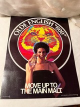Vintage Old English 800 Sign C1980 African American Lovely Lady 11x14&quot; - $71.25