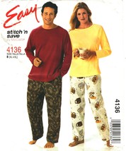 Misses&#39;, Men&#39;s, Knit Top &amp; PULL-ON Pants 2003 Mc Call&#39;s Easy Pattern 4136 Sz Xl - £9.59 GBP