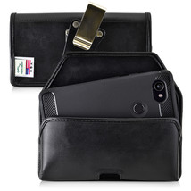 Google Pixel 2 XL Belt Case For Slim Case Black Leather Heavy Rotating Belt Clip - £30.25 GBP