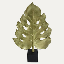 Elegantly Handcrafted Leaf Sculpture On Wooden Base - £27.99 GBP+