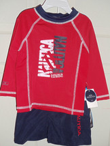 Nautica Boys 2 Piece Swim Trunks and Long Sleeve Shirt 9 months - £27.65 GBP