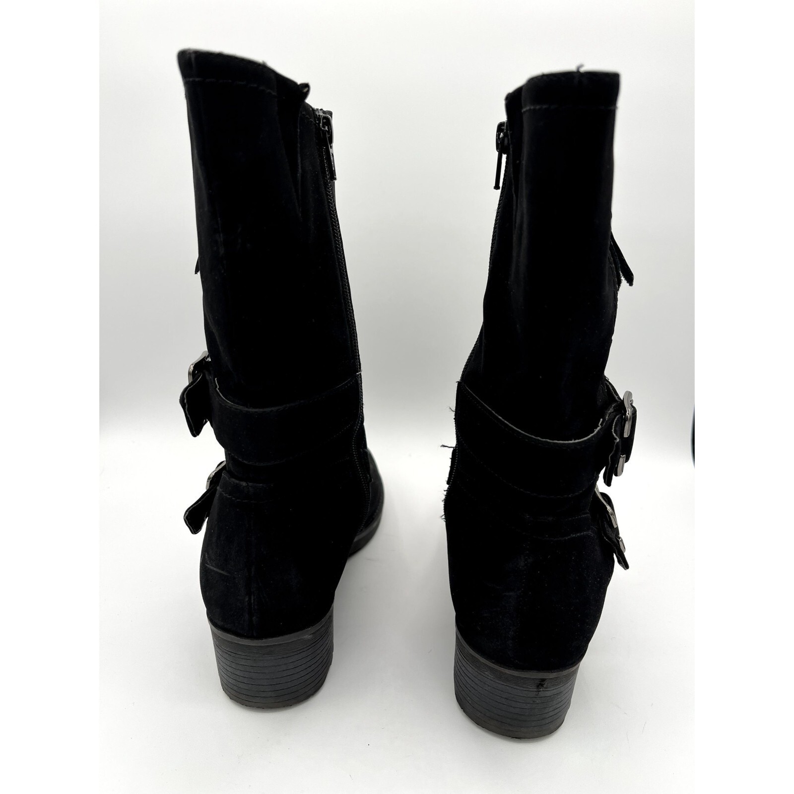 White Mountain Birch Black/Sueded/Smooth Women's Biker Boots Size 9M Item image 3