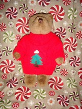 Gund Plush Bear Wearing Red Holiday Sweater - £9.42 GBP