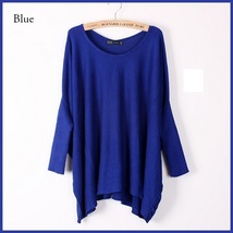 Many Colors Oversized Comfy Pull Over Knitted Long Tunic Batwing Sleeved Sweater image 3