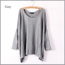 Many Colors Oversized Comfy Pull Over Knitted Long Tunic Batwing Sleeved Sweater image 4