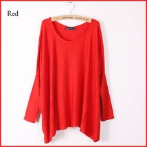 Many Colors Oversized Comfy Pull Over Knitted Long Tunic Batwing Sleeved Sweater image 6