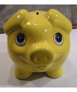 Piggy Bank - Large Yellow &quot;PIG&quot; piggy bank. w/fish designs on body - £9.34 GBP