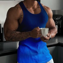 Men Bodybuilding  T-shirt Sleeveless Quick Dry Running Shirt Compression Top Fit - £87.00 GBP