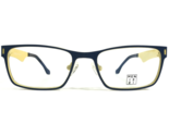 Menizzi Kinder Brille Rahmen M3049K C03 Marineblau Gelb Rechteckig 45-16... - $41.71