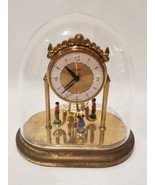 Vtg Schmidt Wind-Up Dancing Revolving Figures Torsion Clock Brass With D... - £39.10 GBP