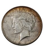 1927-D $1 Peace Dollar About Uncirculated AU Luster and Original Rim Toning - €187,15 EUR