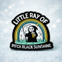 Little Ray of Pitch Black Sunshine Enamel Pin ♡ Grim Reaper Goth ☆ Cute ... - $6.92