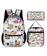 Mondxflaur Cartoon Backpacks for School Kids Lunch Bag and Pencil Cases Set - $64.47 CAD