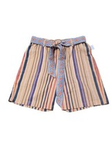 Soft Surroundings Womens Shorts Medium 10-12 Summer Breeze Stripe Linen Belt New - £27.52 GBP