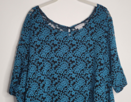 Catherines Womens Blue Floral Layered Blouse Top Shirt Plus Size 3X 26/28W - £22.71 GBP