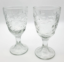 Vintage Princess House Water Goblets Fantasia Pattern 7&quot; T EUC Clear Crystal - £12.15 GBP