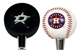 Dallas Stars Hockey Puck And Houston Astros Baseball Beer Tap Handle Set - £44.70 GBP