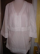 NWT Style &amp; Co 3/4 Sleeve Womens White blouse Size 12 Large - £15.66 GBP