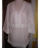NWT Style &amp; Co 3/4 Sleeve Womens White blouse Size 12 Large - £15.69 GBP