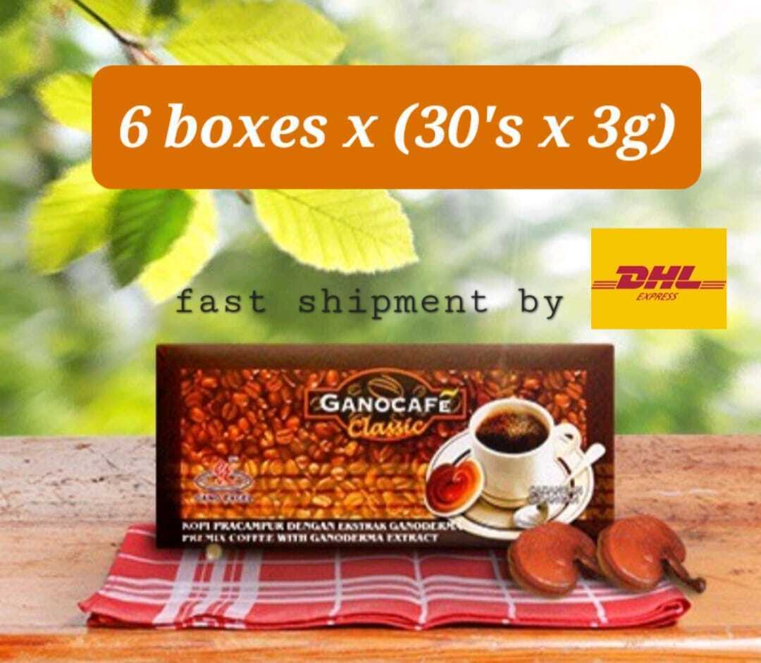 6 boxes x (30's 3g) Gano Excel GanoCafe Classic Ganoderma Black Coffee - DHL Ex - $118.70