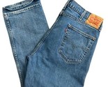 Levis 514 Blue Jeans Straight Leg Men&#39;s 38x31 Zipper  Cotton Denim - £16.03 GBP