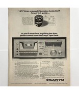 Vintage 1970&#39;s Sanyo Magazine Print Ad RD5350 Cassette Deck WiFi 8&quot; x 11&quot; - €5,63 EUR