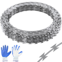 VEVOR Razor Wires, 98 ft Razor Barbed Wire, 2 Rolls Razor Wire Razor Fence - $35.99