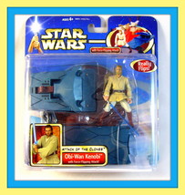 Star Wars   Attack Of The Clones Deluxe Obi Wan Kenobi+Force Flipping Attack,New - £29.96 GBP