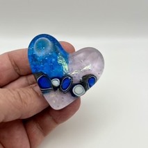 Handmade Dichroic Glass Heart Object de Arté Keepsake- “You Are Loved&quot; #... - $45.00