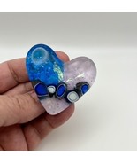 Handmade Dichroic Glass Heart Object de Arté Keepsake- “You Are Loved&quot; #... - $45.00
