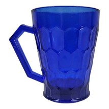 Vintage Cobalt Blue Honeycomb Glass Cup Juice - 3 1/2&quot; Tall EUC - £11.80 GBP