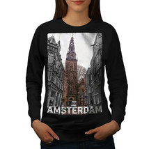 Wellcoda Amsterdam Clock Womens Sweatshirt, Netherland Casual Pullover Jumper - £22.84 GBP+
