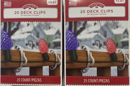Holiday Time Deck Railing Clips 25 Count Each Holds All Types of Lights ... - $14.81